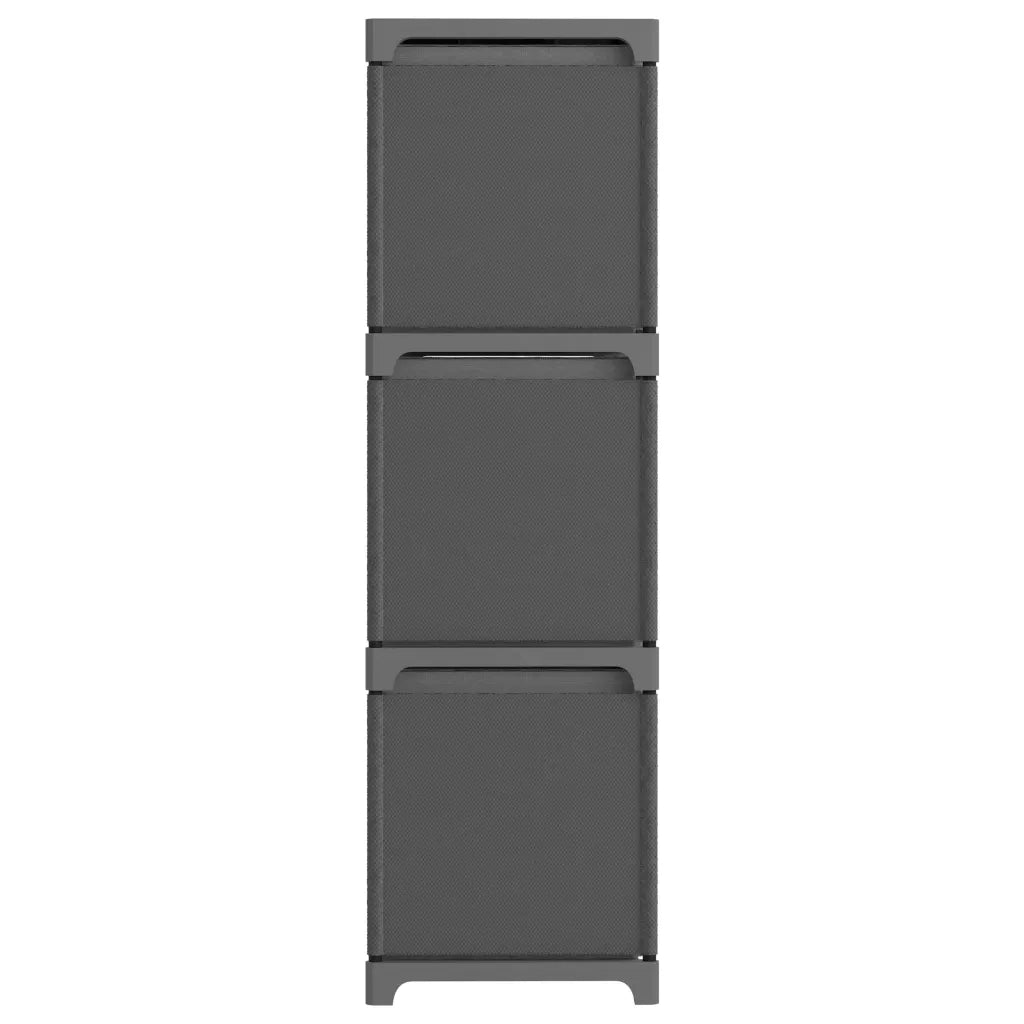 Mobile con 9 Scatole a Cubo Grigio 103x30x107,5 cm in Tessuto 322613