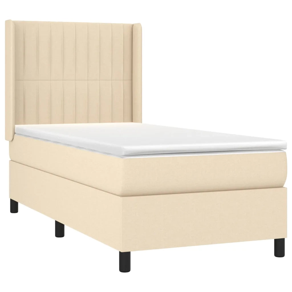 Giroletto a Molle con Materasso Crema 90x190 cm in Tessuto 3131558