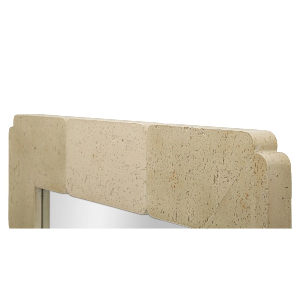 Specchio da parete rettangolare in poliresina effetto pietra 70x160 cm