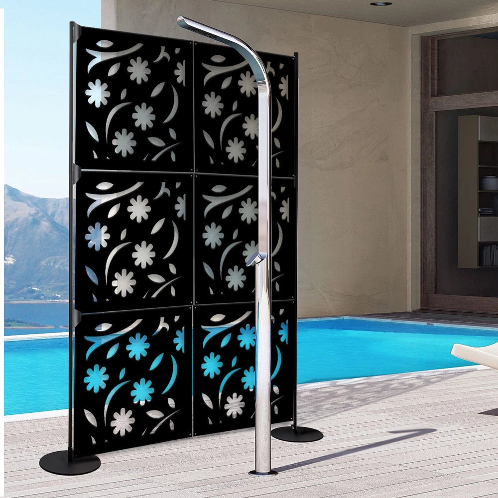 AUTUMN - Pannello in PVC traforato - Parasole Misura: 48x48 cm, Colore: nero