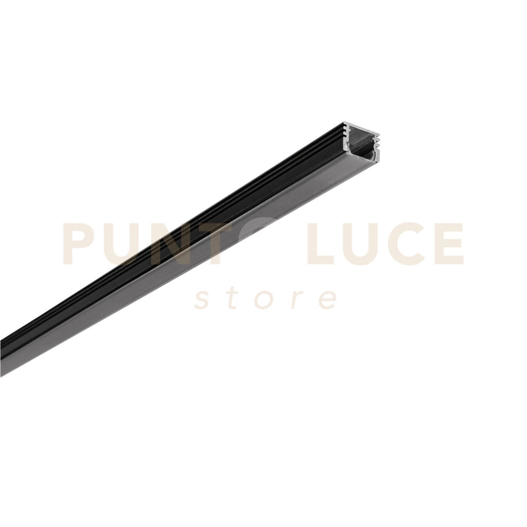 PROFILO ROMA NERO DIFFUSORE NERO CON TAPPI E STAFFETTE INCLUSI 200X1,7X1,2CM