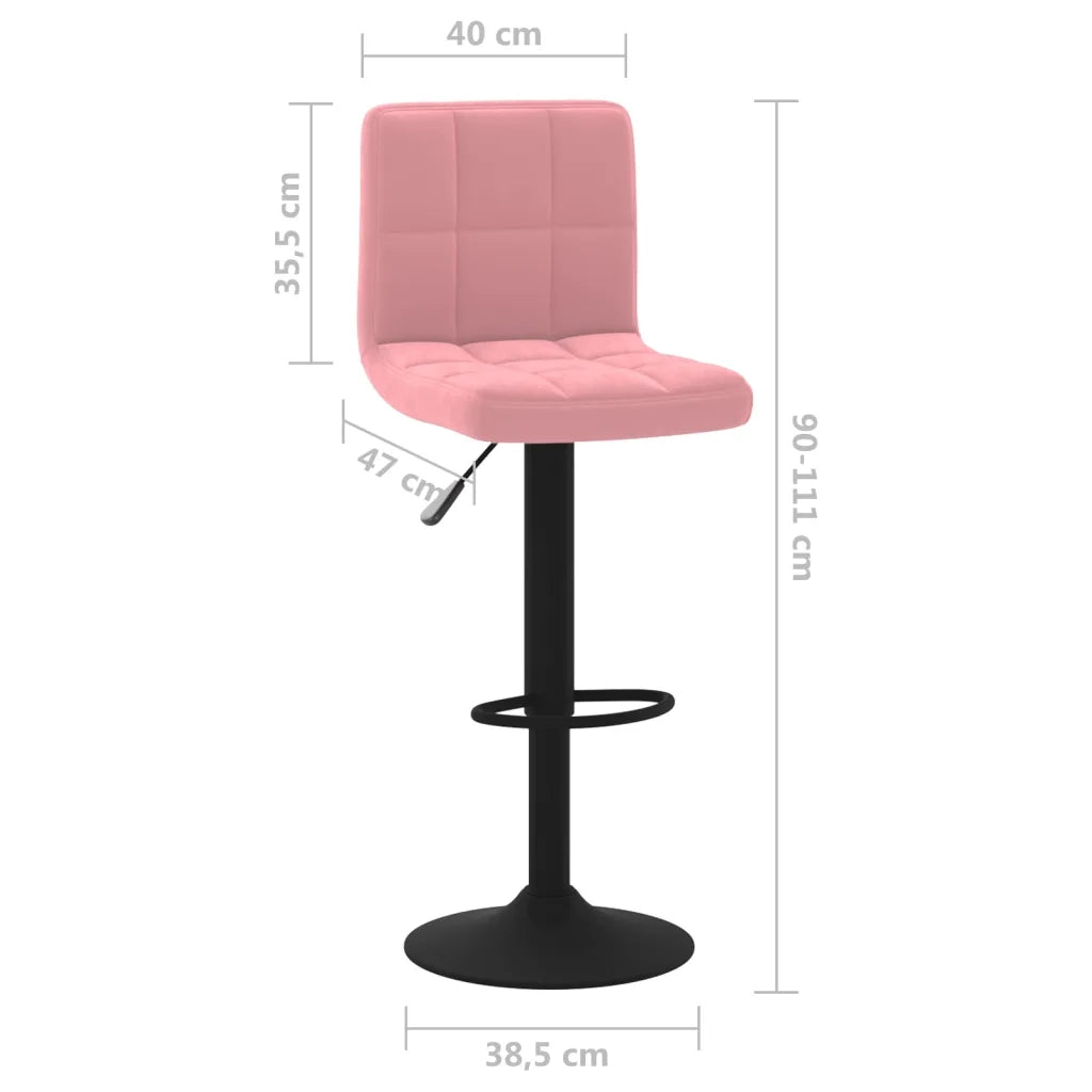 vidaXL Sgabello da Bar Rosa in Velluto