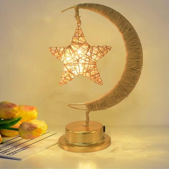 Decorazione LED con luce lunare, alimentata da batterie o USB, luce notturna per bambini, lampada da notte per Ramadan