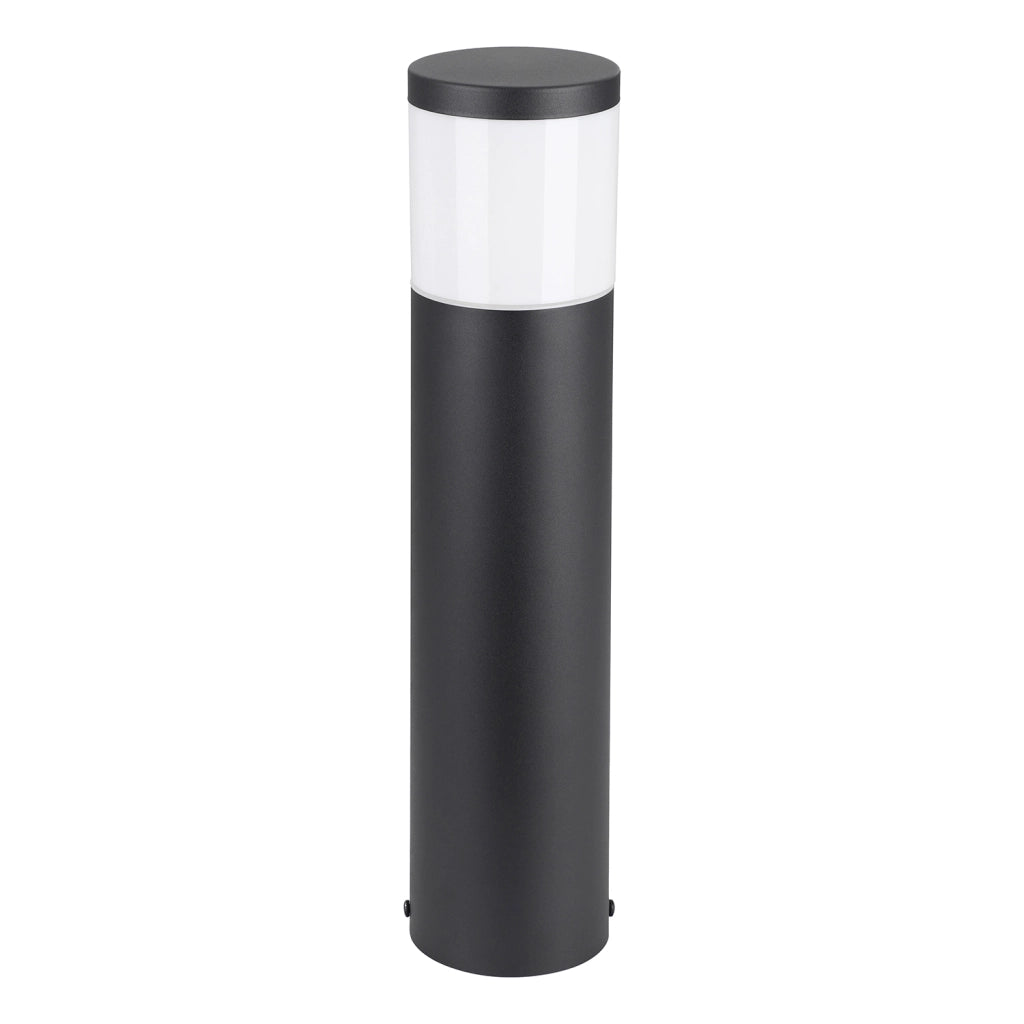 Paletto Esterno Moderna Basalgo-Z Acciaio Nero Policarbonato Bianco Led