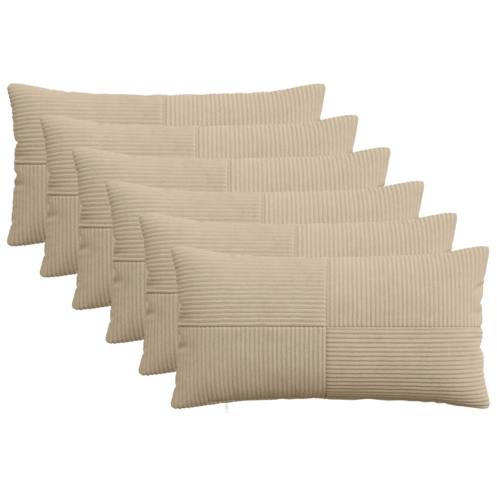 Federa 6 pcs ALMELO Tortora 40 x 70 cm corduroy 914508