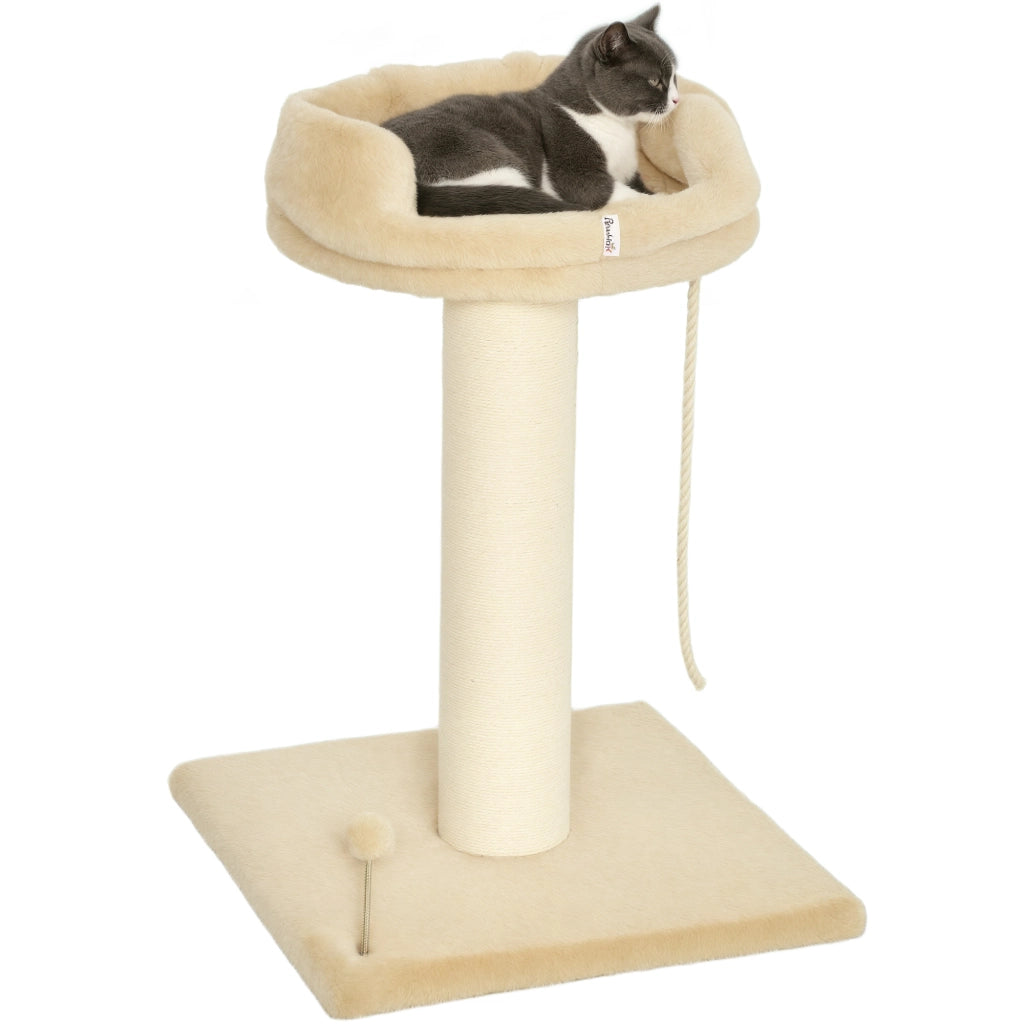 Tiragraffi per Gatti con Lettino e Pallina ¨C Zephmum ¨C Beige 55x55x83 cm