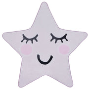 Tappeto rosa 120 x 120 cm a pelo corto a forma di stella per la sala giochi dei bambini