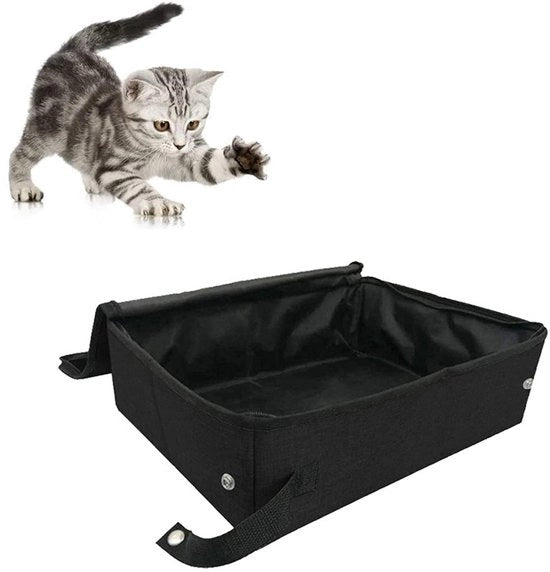 Portatile gabbione per gatti, gabbione per viaggio, gabbione impermeabile, gabbione portatile pieghevole con coperchio e maniglia, per gatti piccoli e medi (nero)