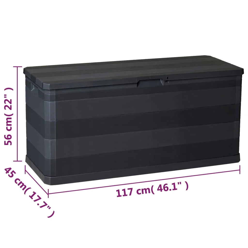 Contenitore da giardino 117 x 45 x 56 cm nero 02_0013108