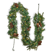 Festone di Natale artificiale a LED 180 cm verde decorazione natalizia accessorio