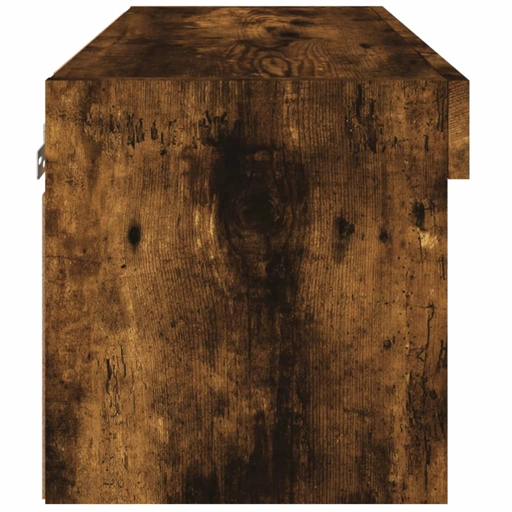 Mobile TV multimediale scaffale TV credenza mobile TV per sala da pranzo soggiorno camera da letto con luci a LED rovere affumicato 60 x 30 x 30 cm marrone 02_0026743