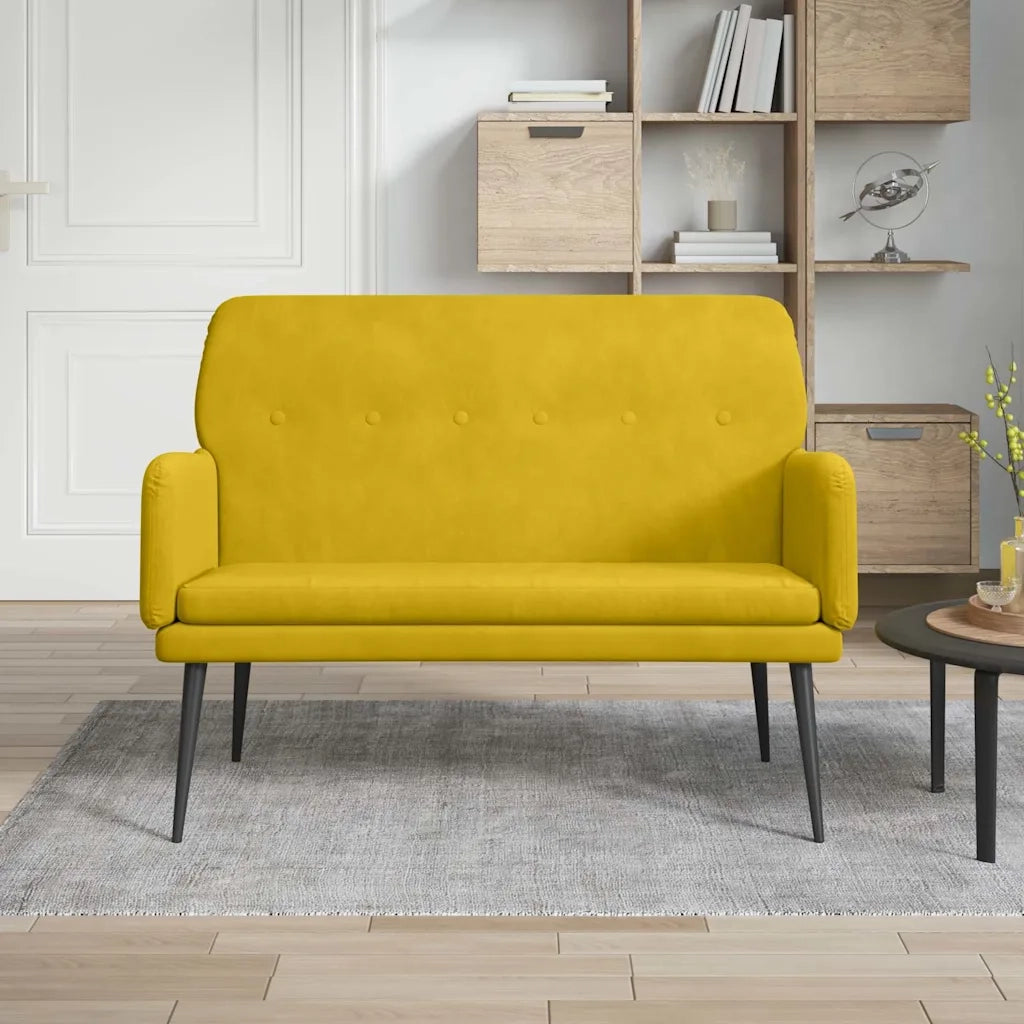 Panca Gialla 108x79x79 cm in Velluto CFW3658302