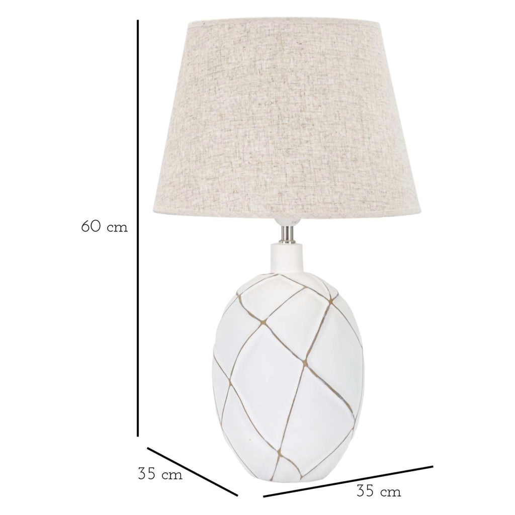 Baha, Lampada da Tavolo Necessaria 1 Lampadina, Bianco