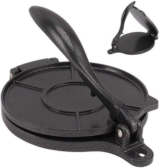 Tortillapersa 20cm - Alluminio - Deegpersa Manuale - Per Tortilla/Pizza - Regolazione di Pressione Adattabile - Deegroller