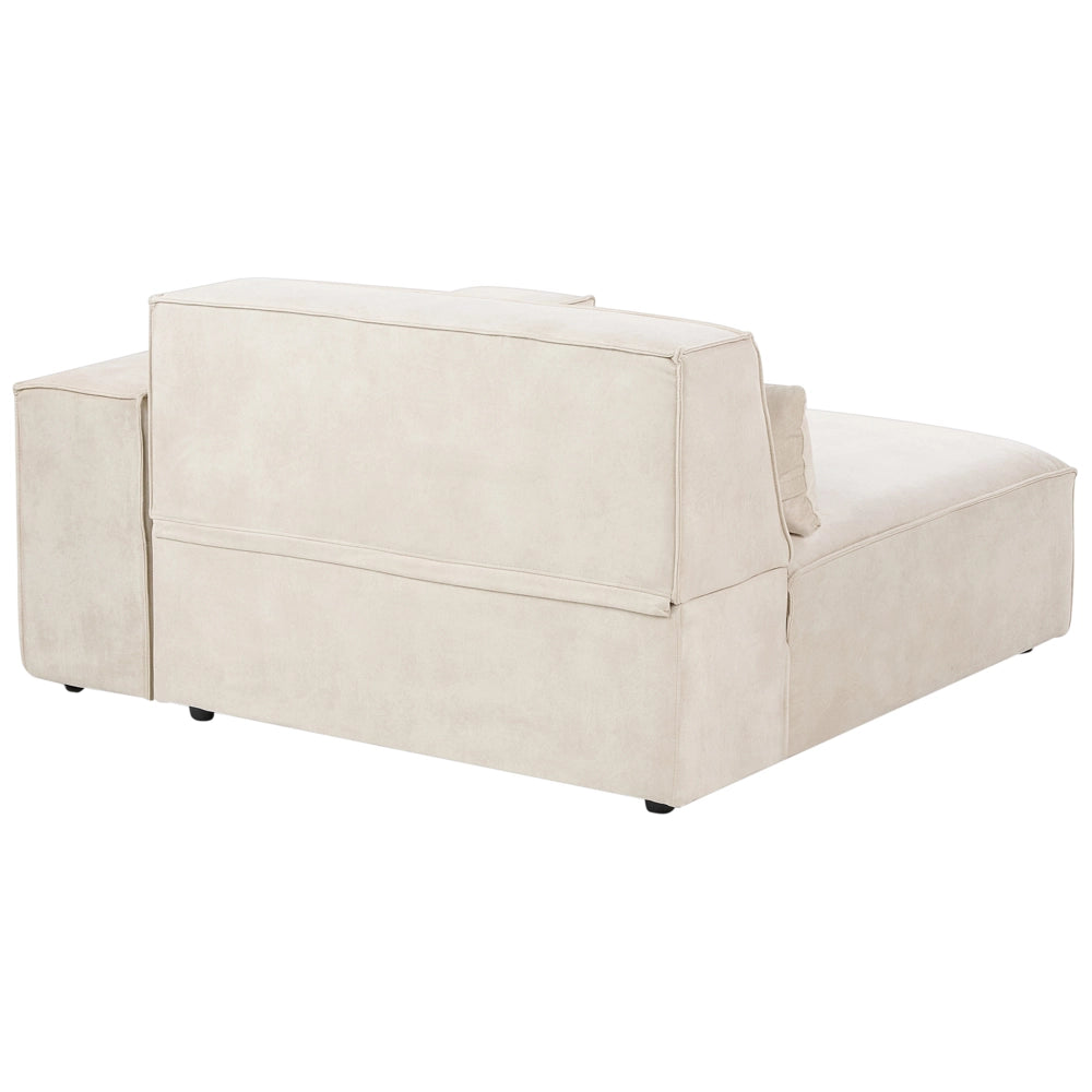Divano angolare modulare a 2 posti a destra Divano componibile in velluto beige con gambe nere Soggiorno moderno