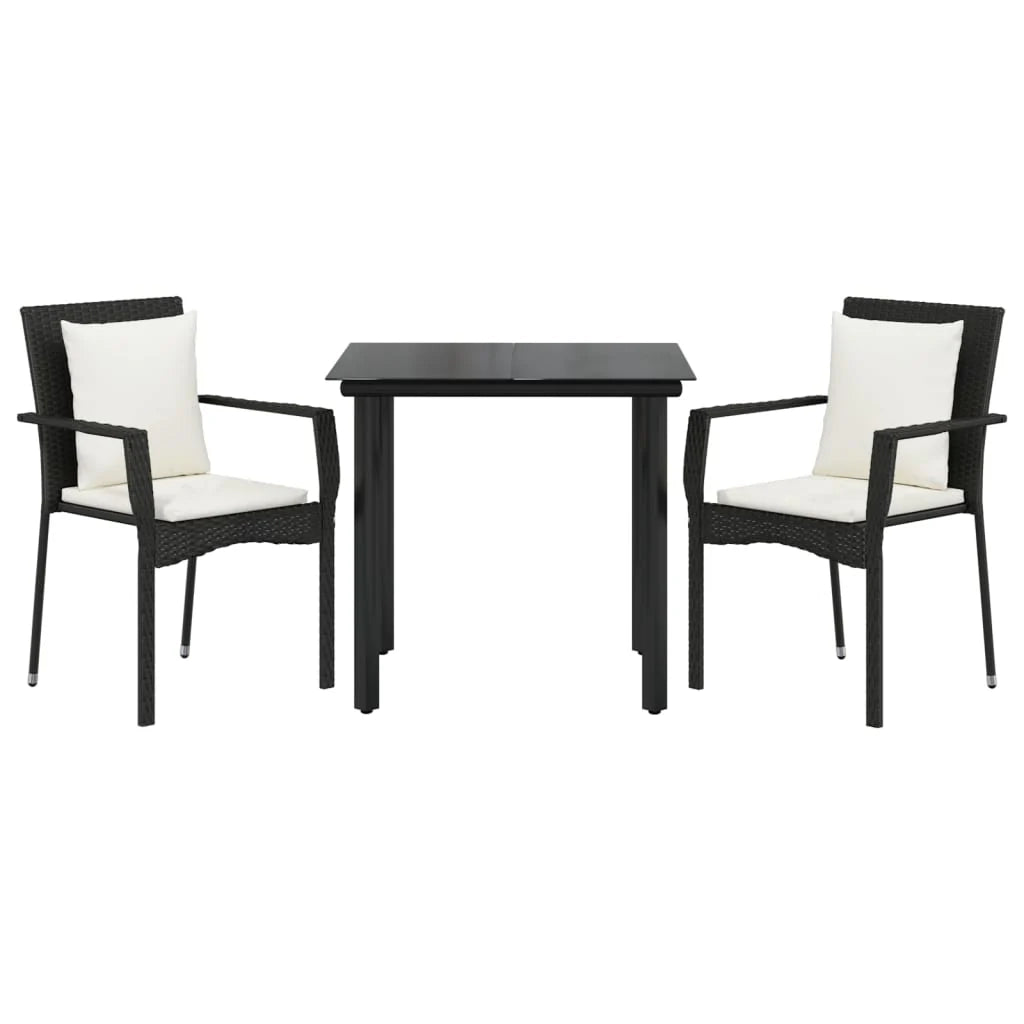 Set da pranzo da esterno nero da 3 pezzi con cuscini 02_0014138