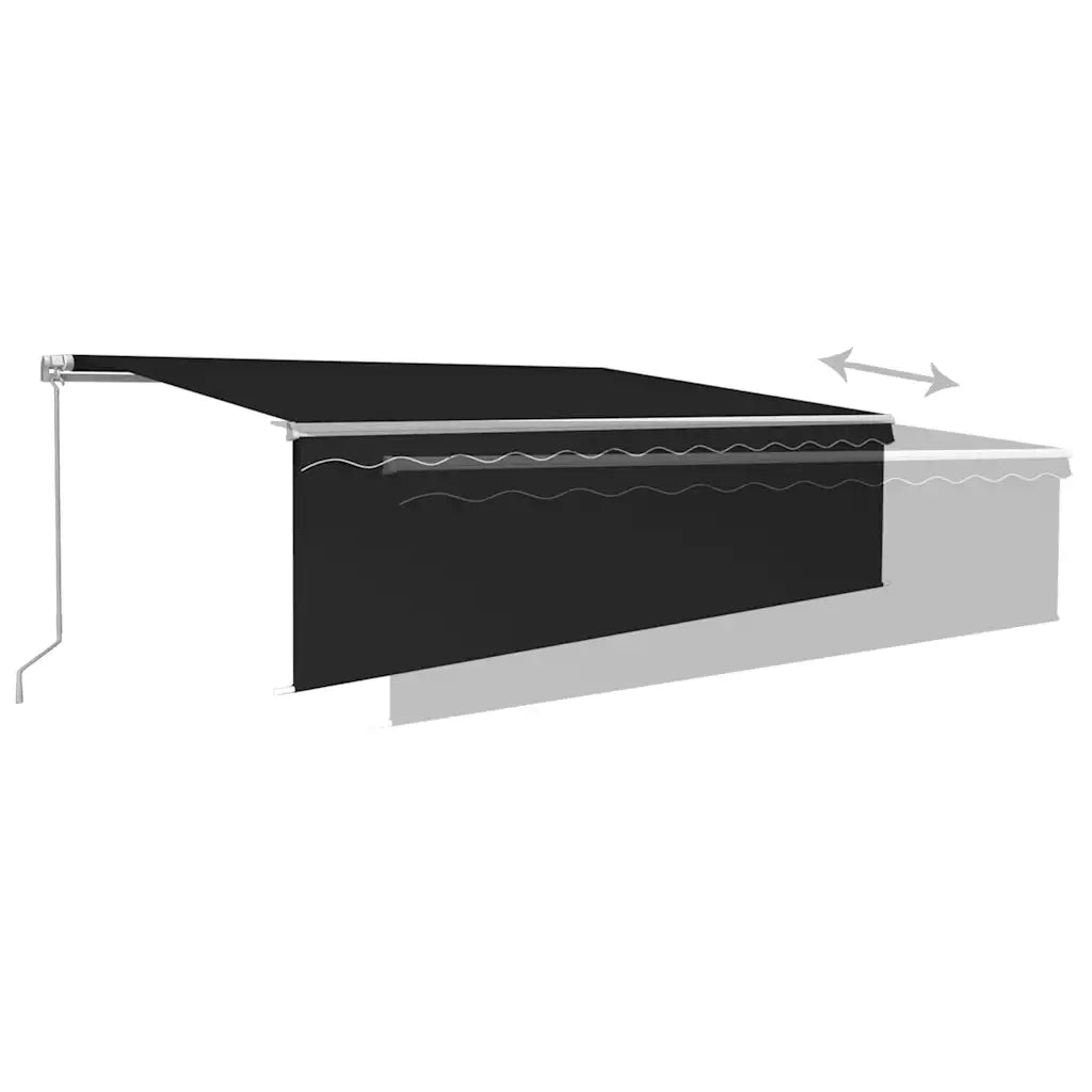 Tenda Sole Retrattile Manuale Parasole LED 5x3m Antracite 3069344