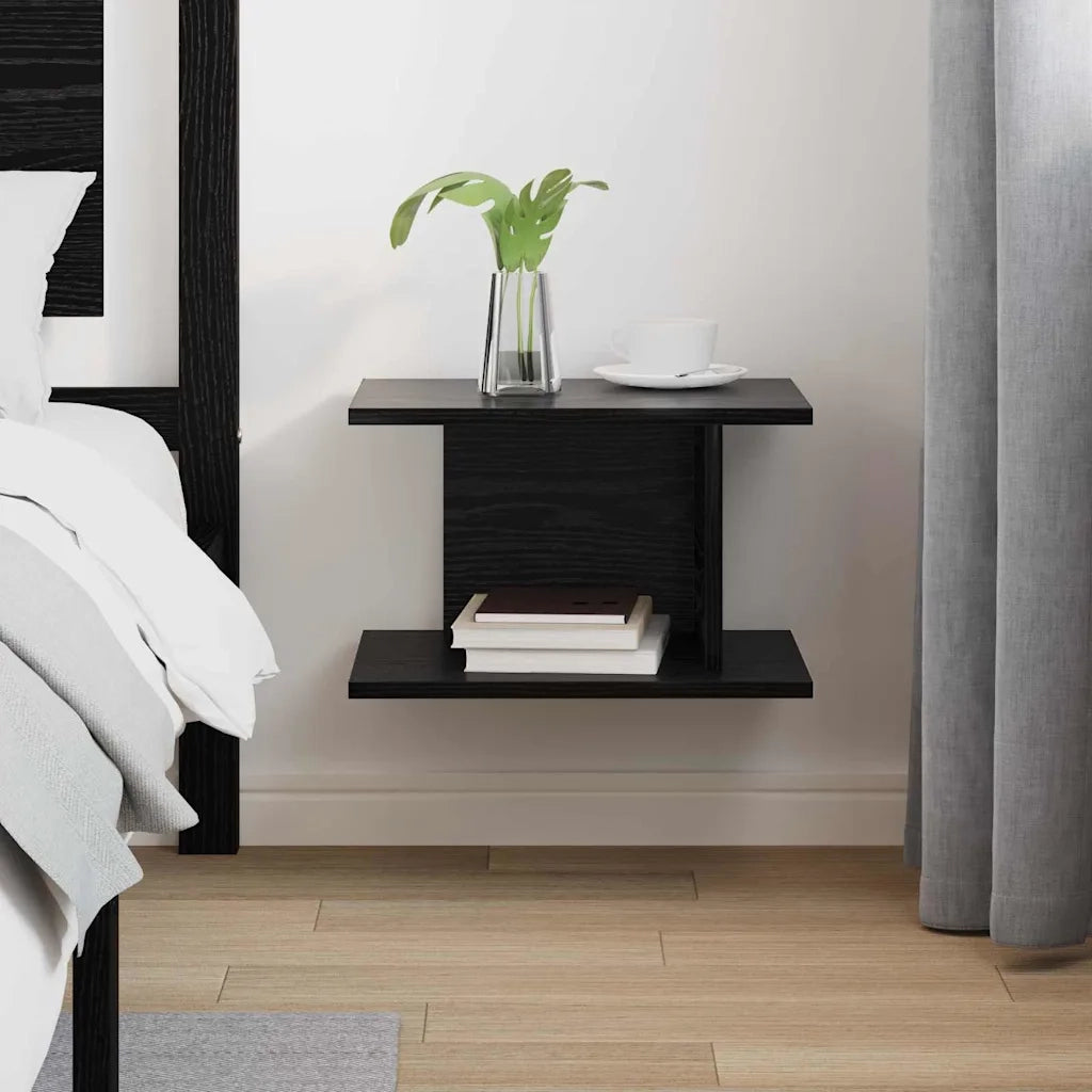 Comodino Rovere Nero 40 x 30 x 25 cm Legno ingegnerizzato 891170