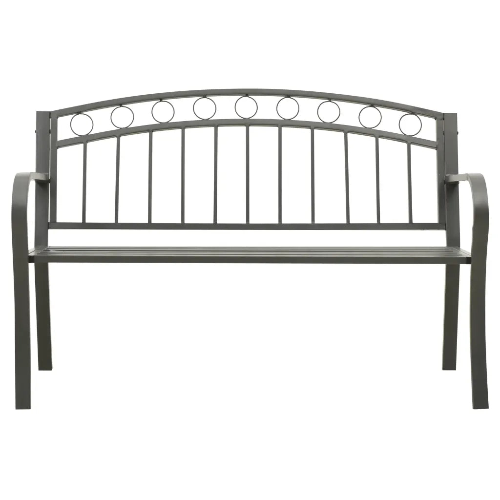 Panca da Giardino Grigia 120 cm Acciaio