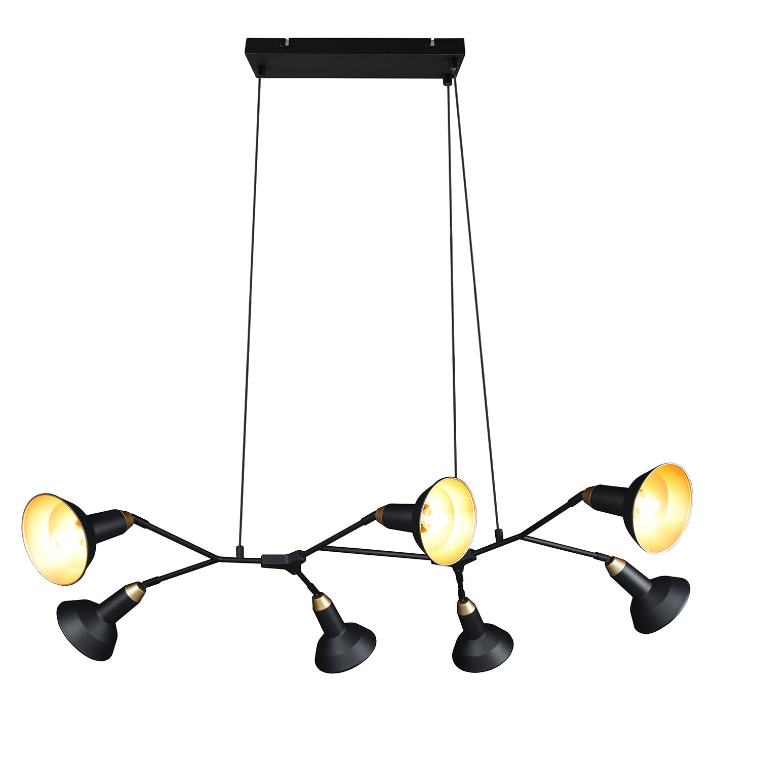 Lampada a Sospensione da Interno Attacco E14 in Metallo Nero Opaco