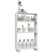 CARRELLO DA CUCINA E BAGNO SALVASPAZIO A 3 LIVELLI CON BARRE LATERALI E RUOTE CON FRENI BIANCO 45X15X80 CM