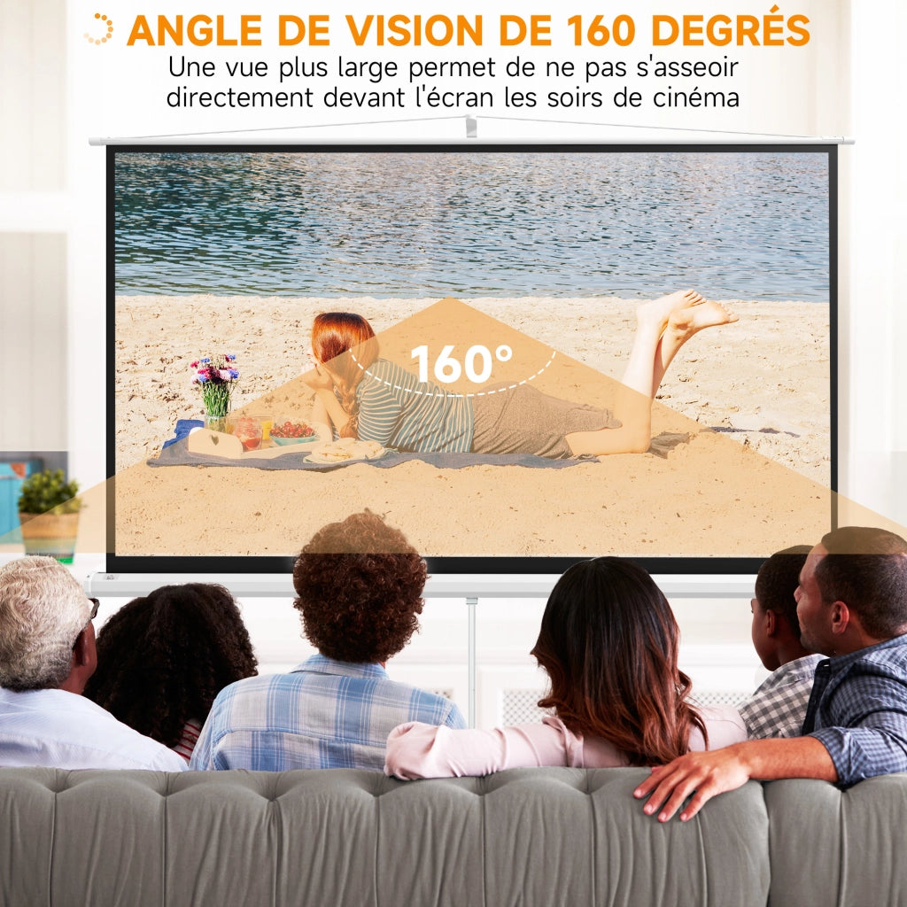 Schermo Proiezione 100 Pollici con Supporto Tripode Regolabile 4K HD 16:9 ¨C zephmum ¨C Bianco