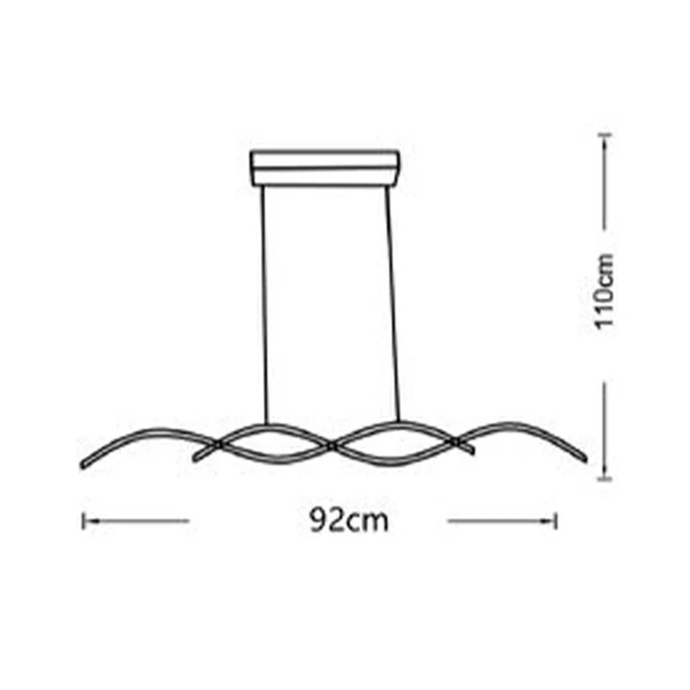 Trade Shop - Lampadario Led A Sospensione Moderno Lampada Twist 26w Cct Luce Variabile 3000k-6500k A43-3c - Argento