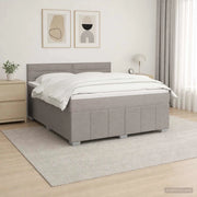 Letto box spring con materasso Tortora 140 x 190 cm Tessuto 3452667