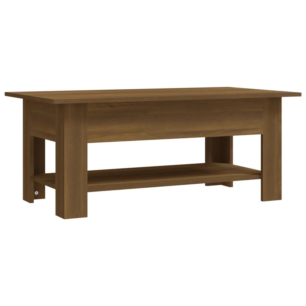Tavolino da Salotto Rovere Marrone 102x55x42 cm in Truciolato cod mxl 6252