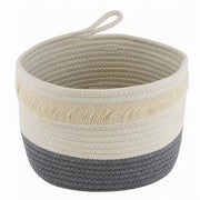 Trade Shop - Cestino Porta Biancheria Oggetti Corda Intrecciata Cesto Organizer 26x18cm 10655 -