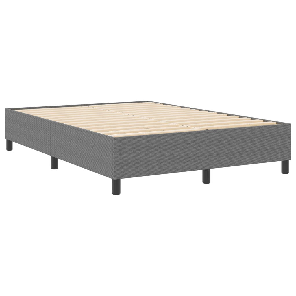 Letto Box Spring Grigio Chiaro 140x200 cm in Tessuto Corduroy