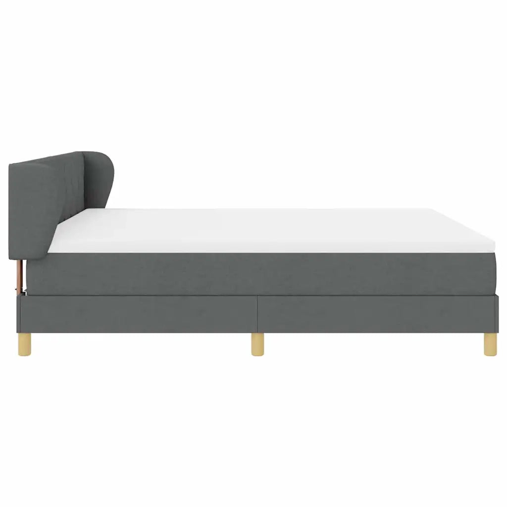 Letto a molle con testiera Grigio scuro 180 x 200 cm Tessuto 3340291
