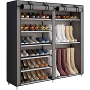 Armadio Scarpiera in tessuto per stivali e escarpe con anta con cerniera 110x120x30 cm (Grigio)