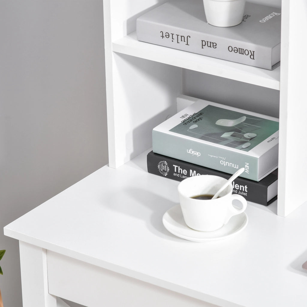 Scrivania con libreria ¨C zephmum ¨C bianco 105x50x137.5 cm