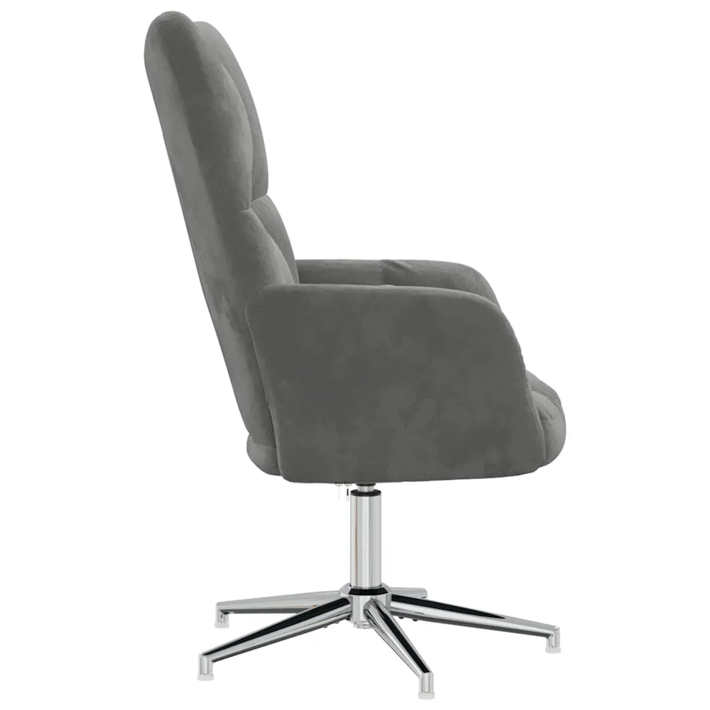 Sedia Relax Grigio Scuro in Velluto 328118