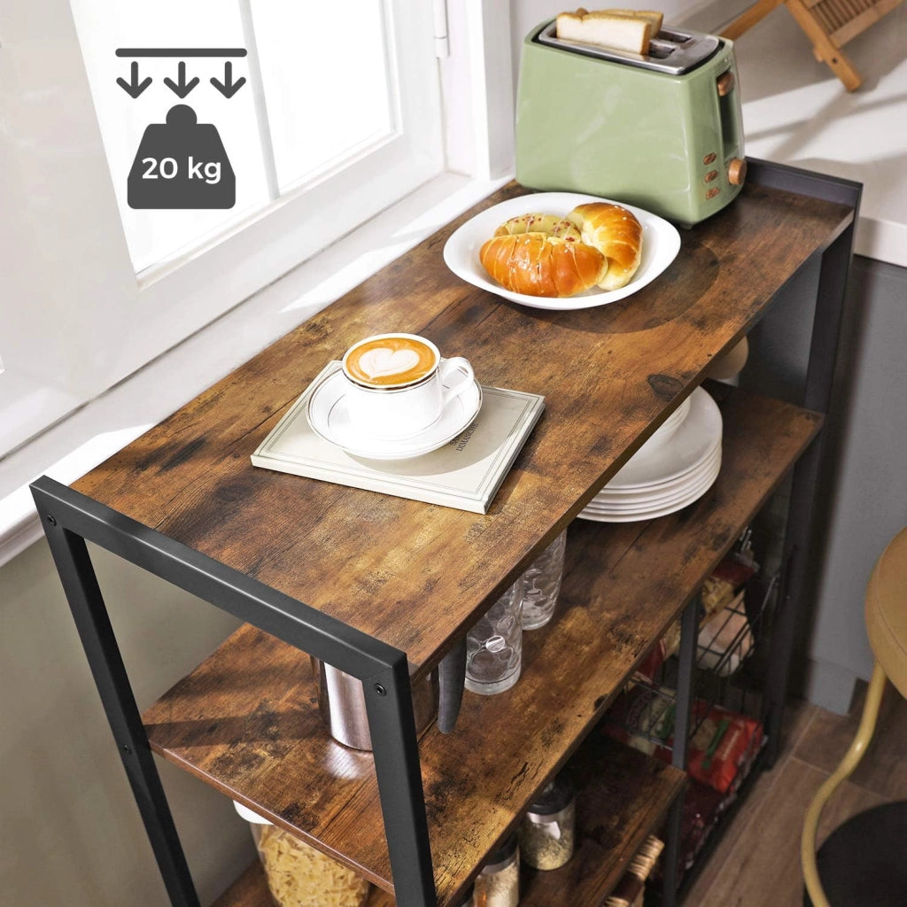 Scaffalatura per isola da cucina VALORA stile loft marrone rustico KKS96X