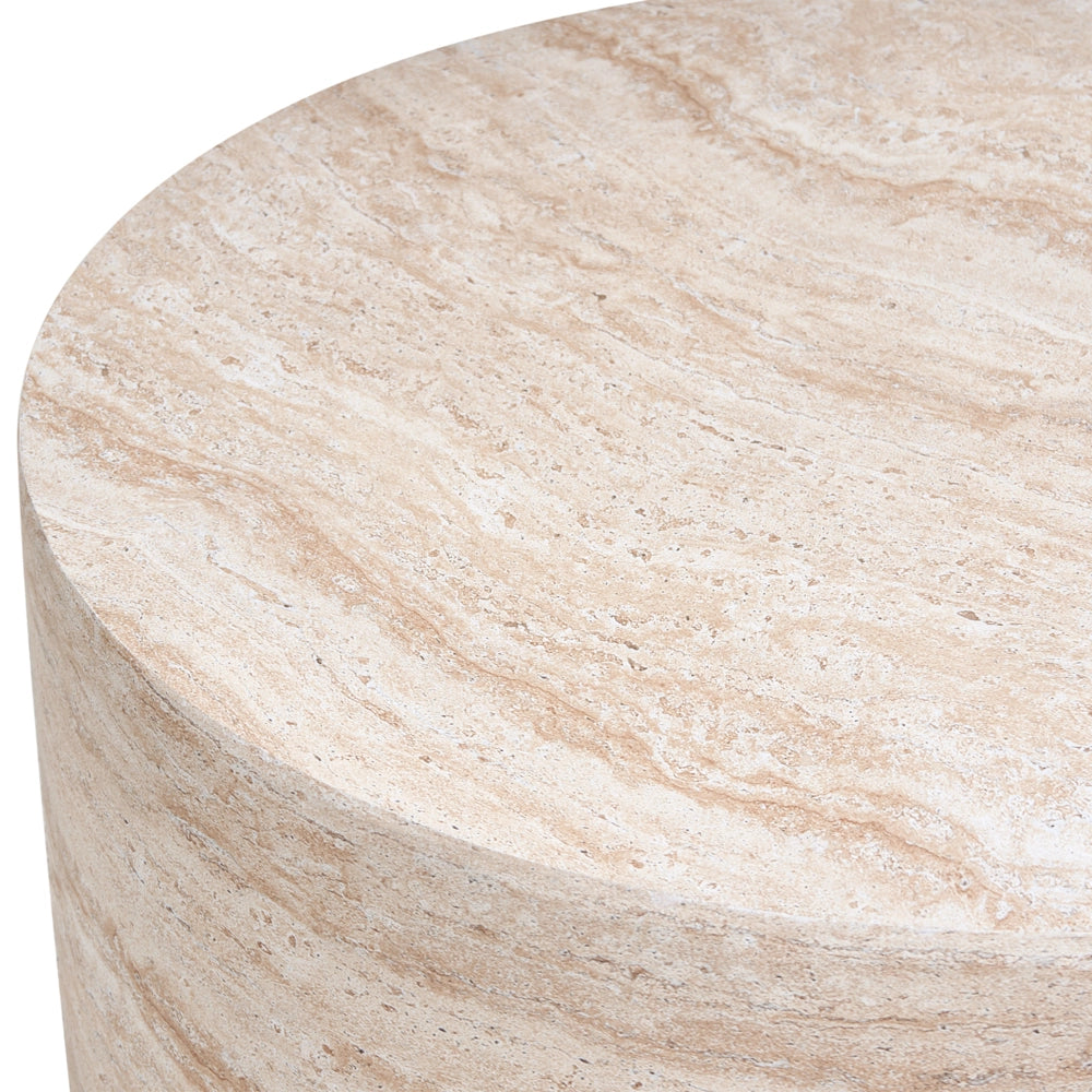 Tavolino effetto travertino Piano impiallacciato simil-pietra Design moderno Beige Design moderno Soggiorno