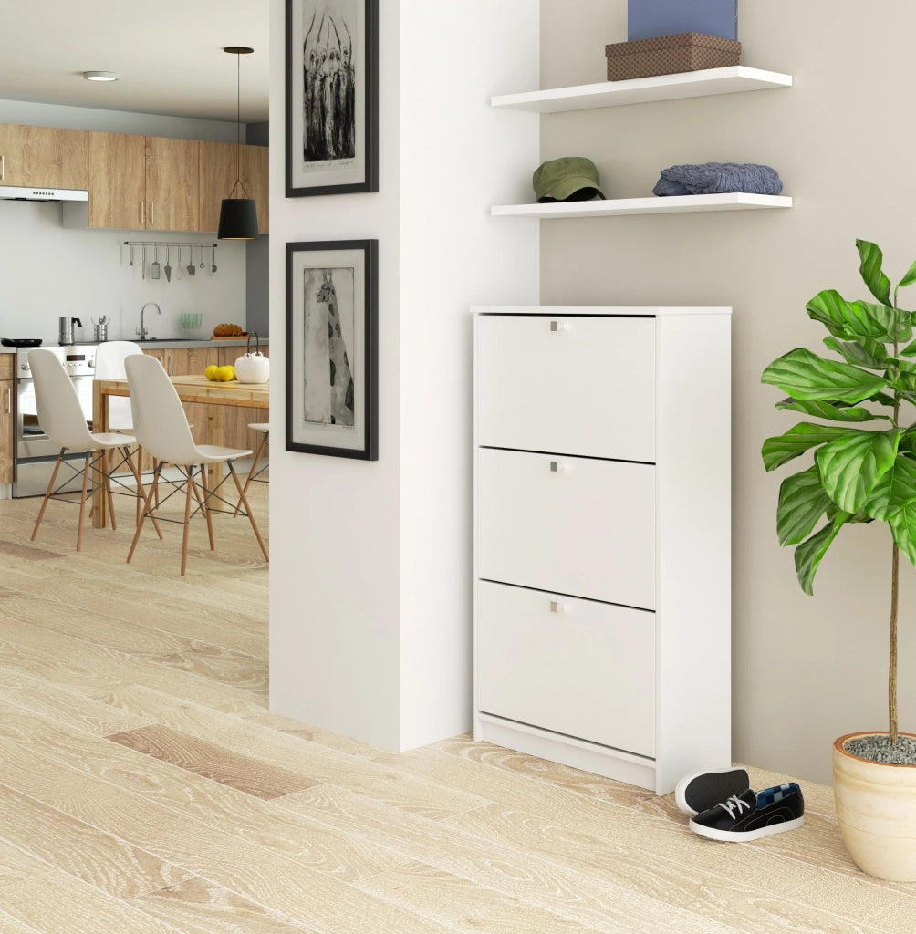 Scarpiera AKORD Bianco 60 cm 3 ante 60x28,5x113 cm