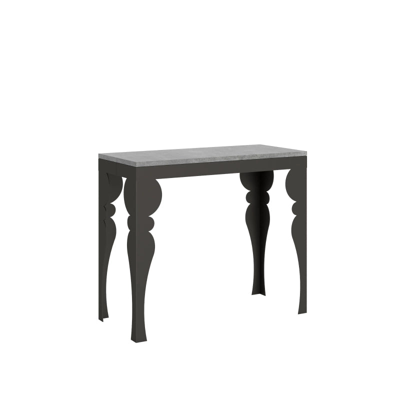 Consolle allungabile 90x40/196 cm Paxon Small Evolution telaio Antracite - Cemento