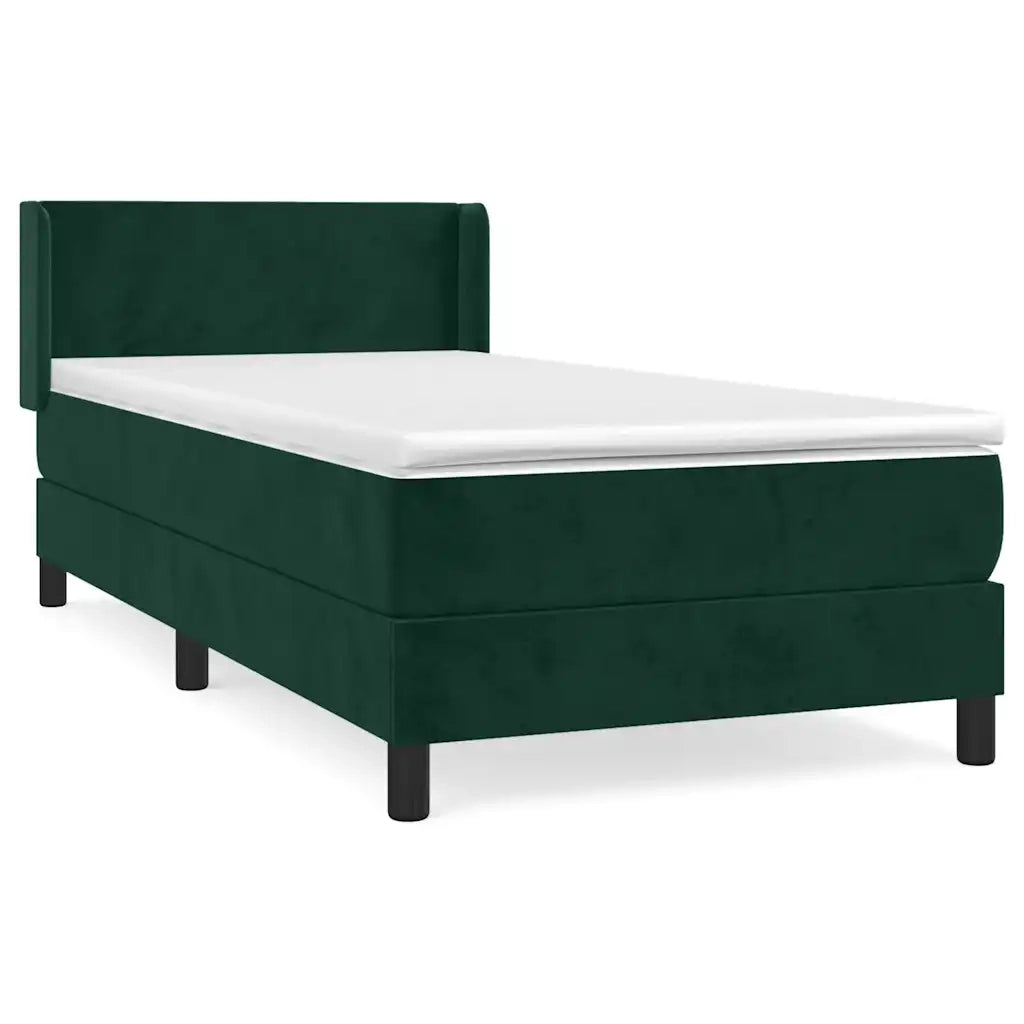 Giroletto a Molle con Materasso-Struttura Letto Verde Scuro 80x200 cm Velluto 358219