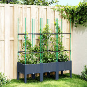 Fioriera Giardino con Traliccio Grigio Blu 120x40x142,5 cm PP 367956
