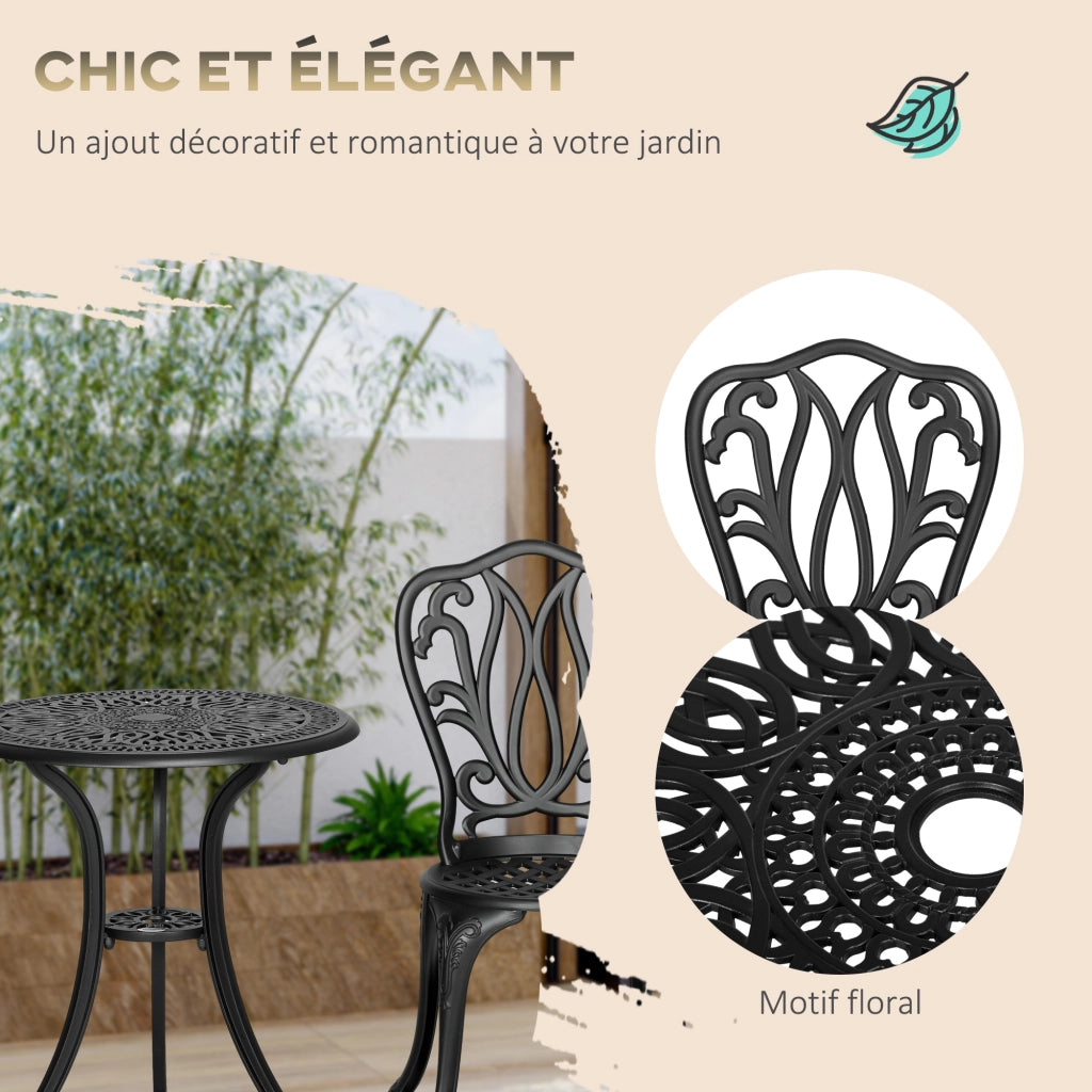 Set divano da giardino 2 posti con sedie e tavolino ¨C zephmum ¨C nero, polyrattan, metallo