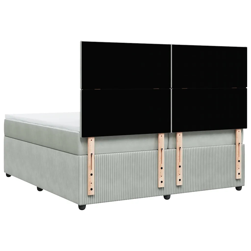 vidaXL Giroletto a Molle con Materasso Grigio Chiaro 200x200cm Velluto
