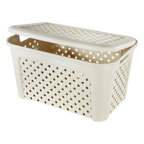 Cesto arianna con coperchio lt 45 angora cm 58x38xh33 tontarelli