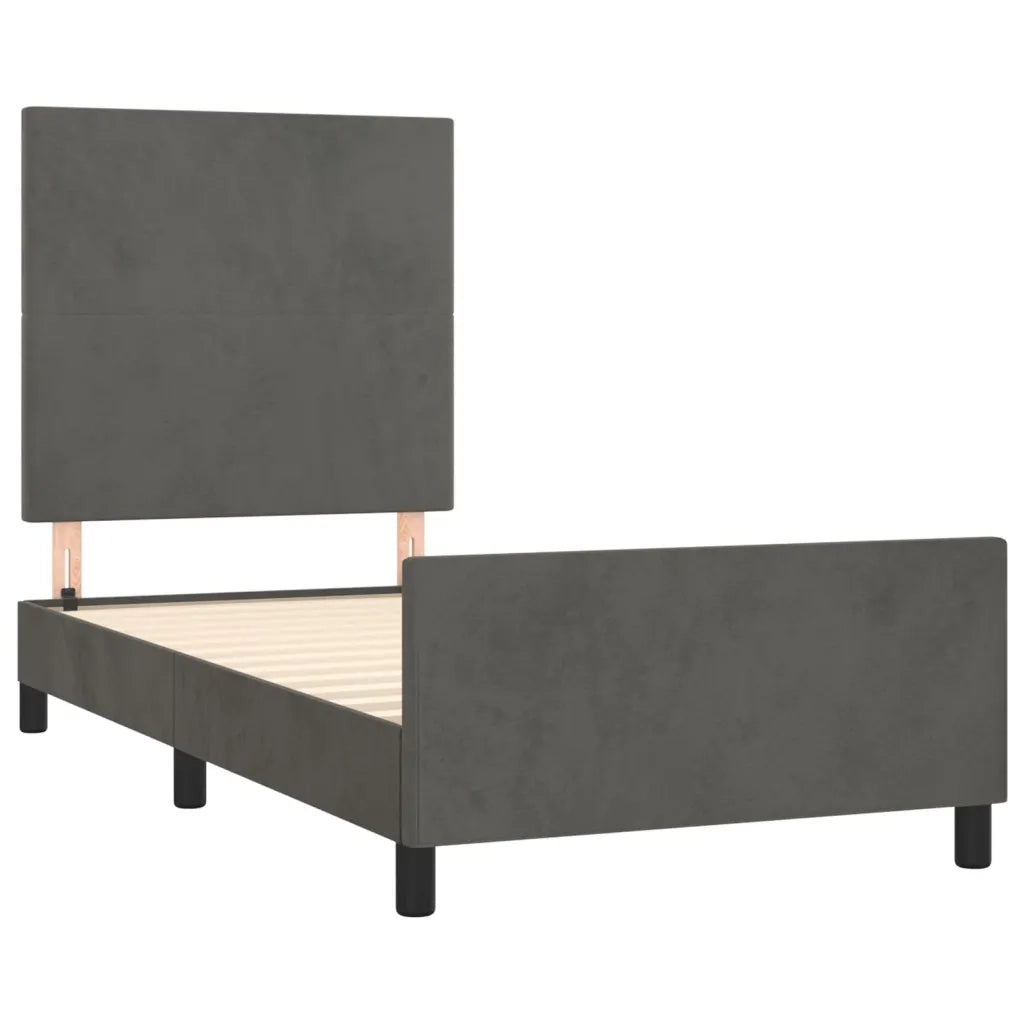 Giroletto senza Materasso Grigio Scuro 90x200 cm Velluto 3125612