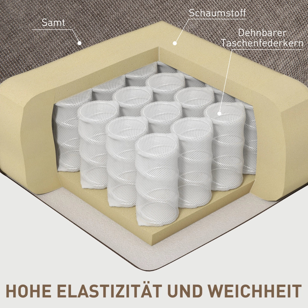 Poltrona Relax Girevole con Poggiapiedi ¨C Zephmum ¨C Beige 88x96x108cm