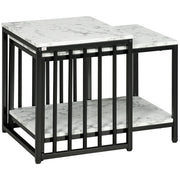 Tavolino da caff¨¨ ¨C zephmum ¨C effetto marmo e legno, metallo