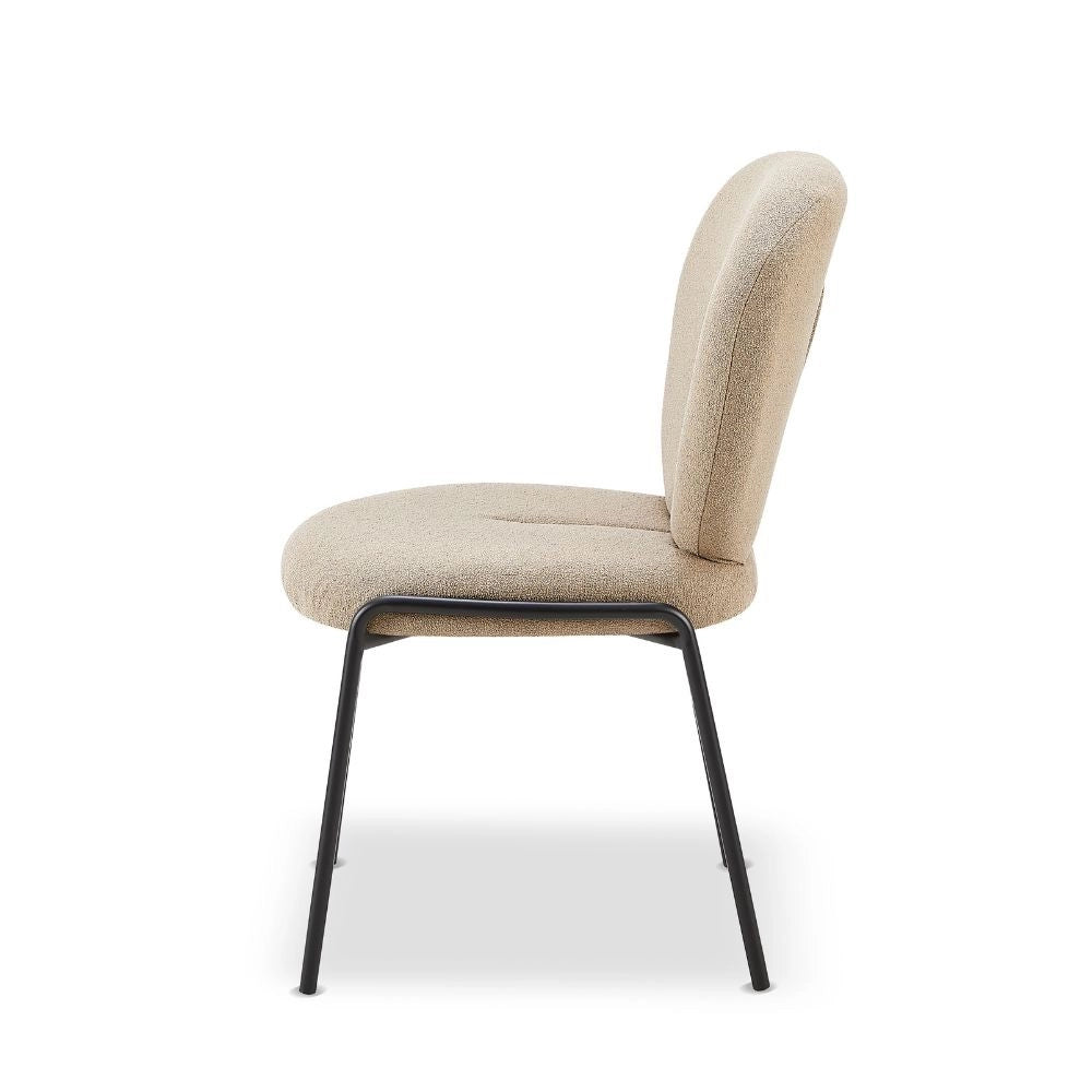 Set 2 Sedie da pranzo tessuto teddy beige Sirio 53x39x94h