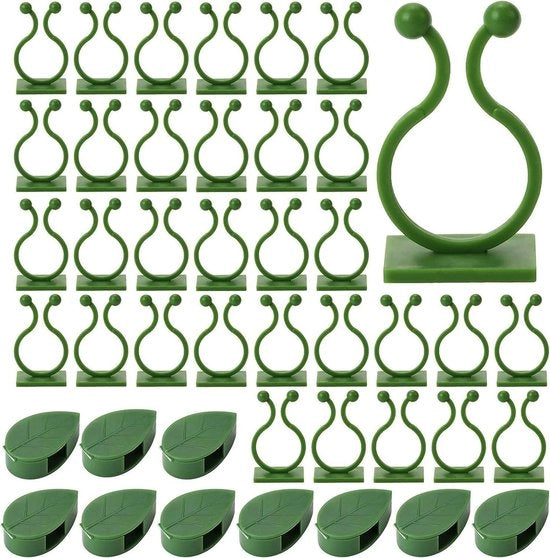 Clips per piante - 60 pezzi di supporti autoadesivi per piante da appartamento (verde)
