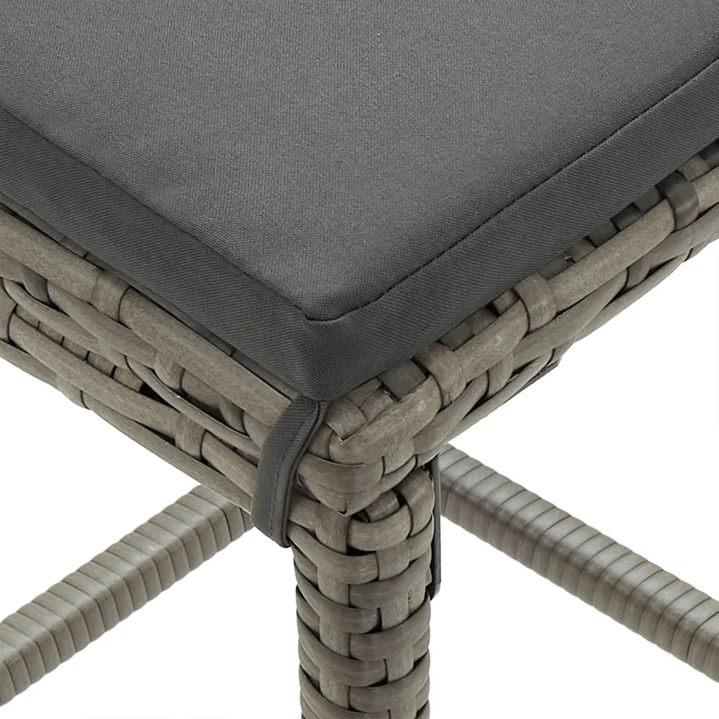Set Bar Giardino 5pz | Set Salotto da Giardino Grigio Legno Massello Acacia e Polyrattan